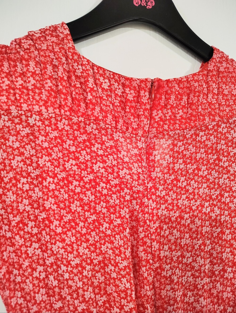 The Kooples Red Ditsy Floral Mini Dress Women's Large Coquette Scandigirl Preppy - Picture 10 of 12